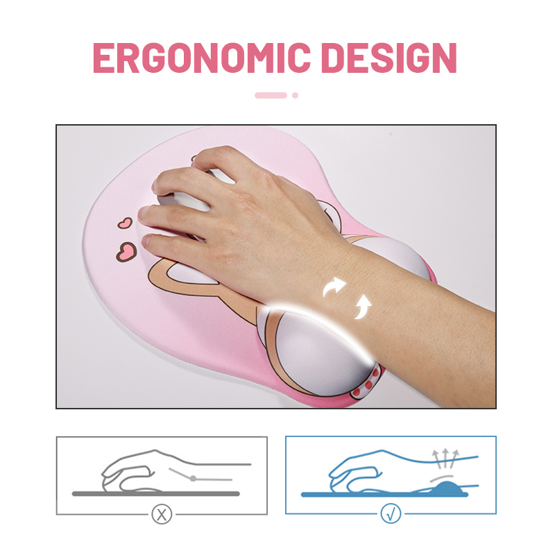Ergonomic 3D Gel Mouse Pad Wrist Support Funny Anime Wrist Rest
