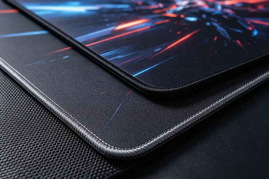 Gaming mouse pad material close-up