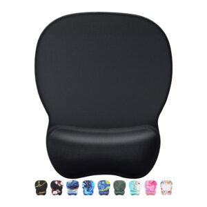 Non-Slip Ergonomic Memory Foam Mouse Pad with Wrist Support for Computer, Cafe, Home & Office