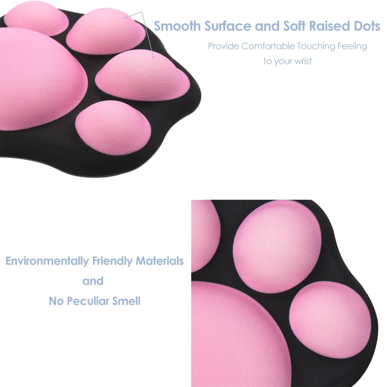 Ergonomic Cat Paw Memory Foam Mouse Wrist Rest Support Pad Cushion for Computer