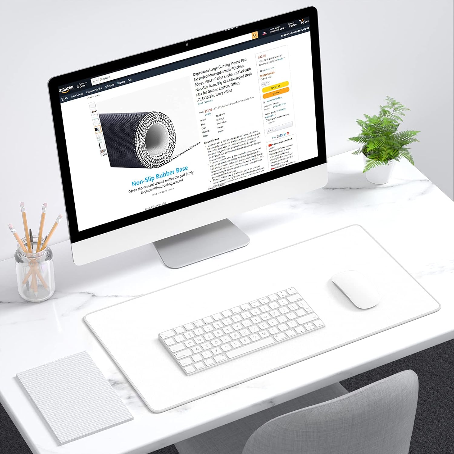 Custom Size Eco-Friendly Mouse Pad – Waterproof, Scratch-Proof & Machine Washable, Natural Rubber Base