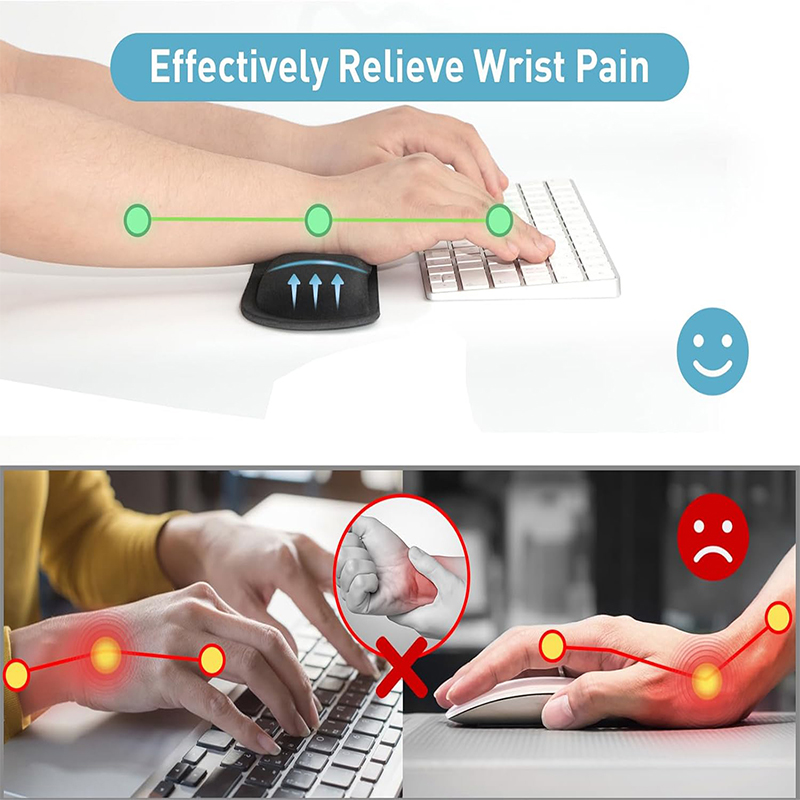 Ergonomic Memory Foam Keyboard Wrist Rest and Mouse Pad Set Pain Relief Comfort for Home & Office