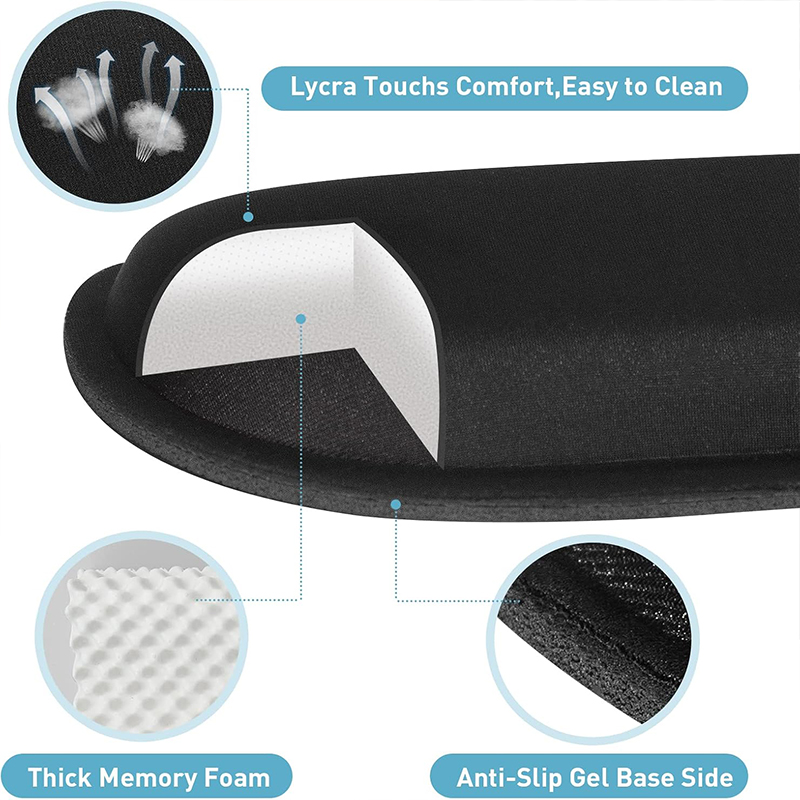Ergonomic Memory Foam Keyboard Wrist Rest and Mouse Pad Set Pain Relief Comfort for Home & Office
