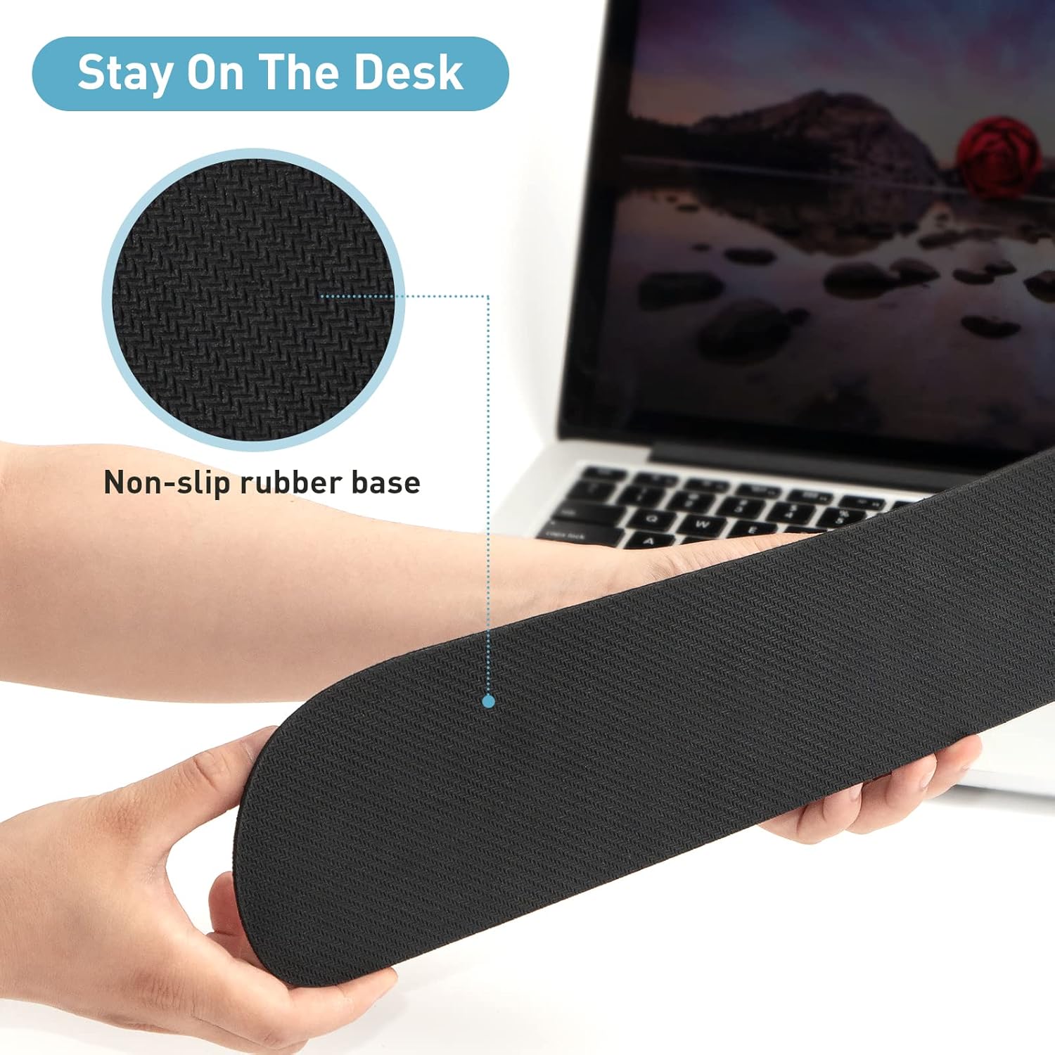 Ergonomic Memory Foam Keyboard Wrist Rest and Mouse Pad Set Pain Relief Comfort for Home & Office