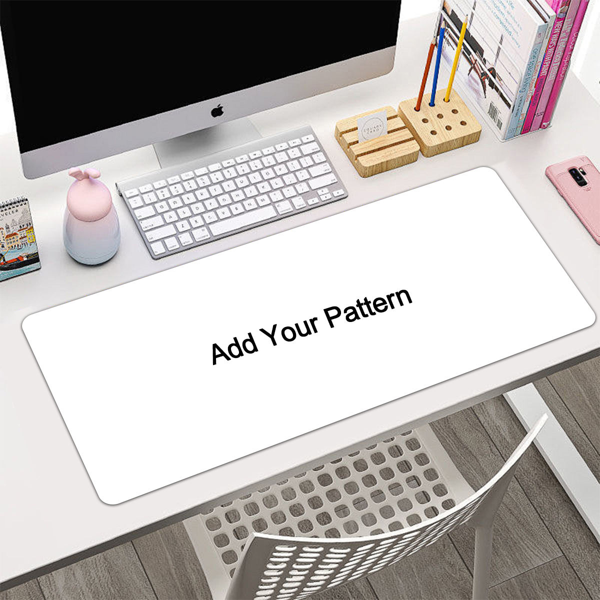 Custom Anime Water Resistant Gaming Mouse Pad – Large Extended Size, White Sublimation Blank, Natural Rubber Base