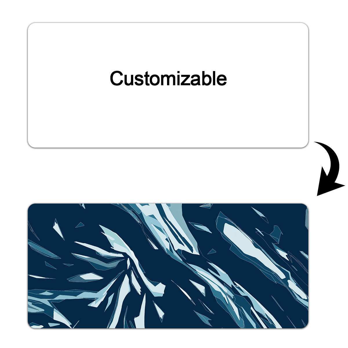Custom Anime Water Resistant Gaming Mouse Pad – Large Extended Size, White Sublimation Blank, Natural Rubber Base