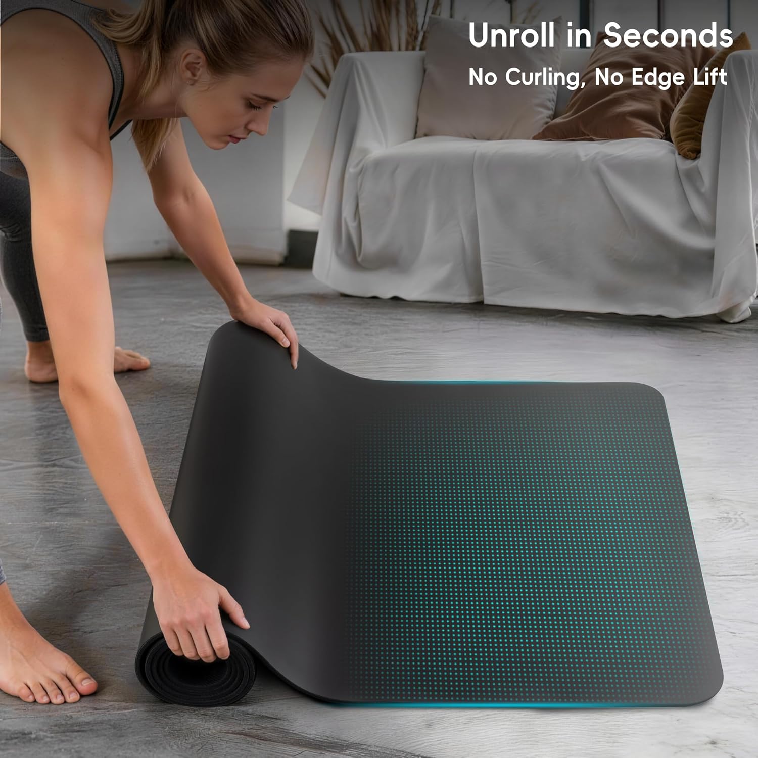 Custom PU & Natural Rubber Yoga Mat – Non-Slip 5mm with Carrying Strap