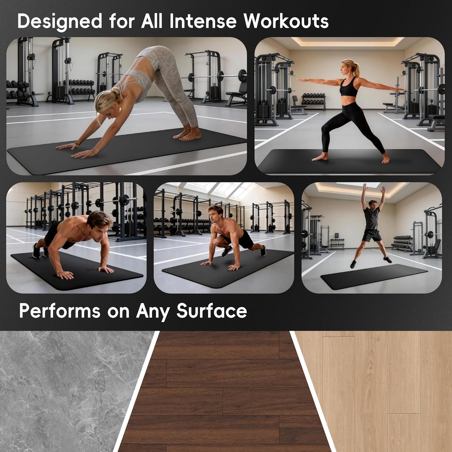 Custom PU & Natural Rubber Yoga Mat – Non-Slip 5mm with Carrying Strap