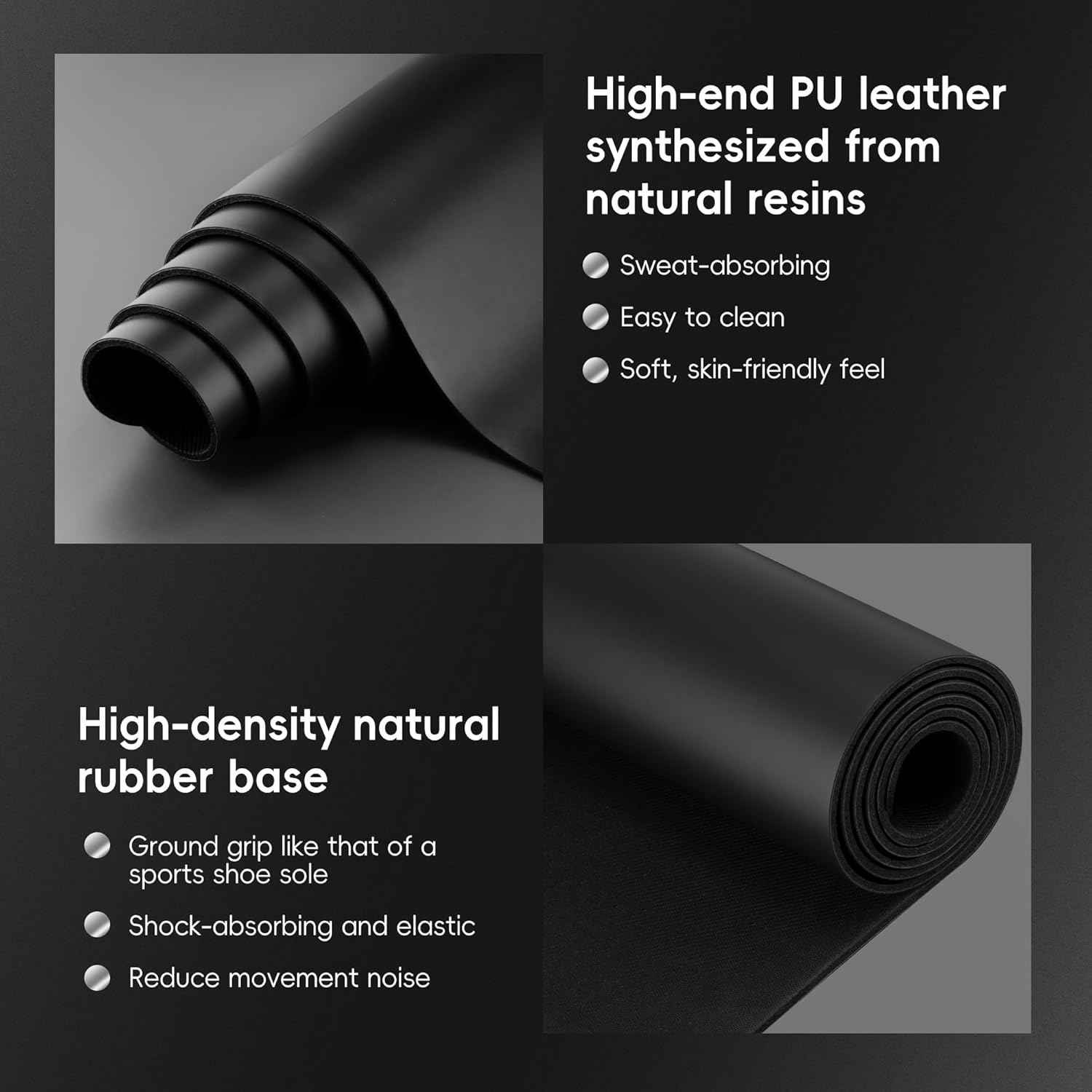 Custom PU & Natural Rubber Yoga Mat – Non-Slip 5mm with Carrying Strap
