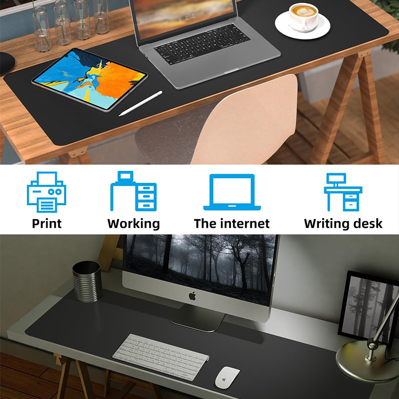 Custom large Desk Pad Protector Non-Slip PU leather Mouse Pad for office and Home
