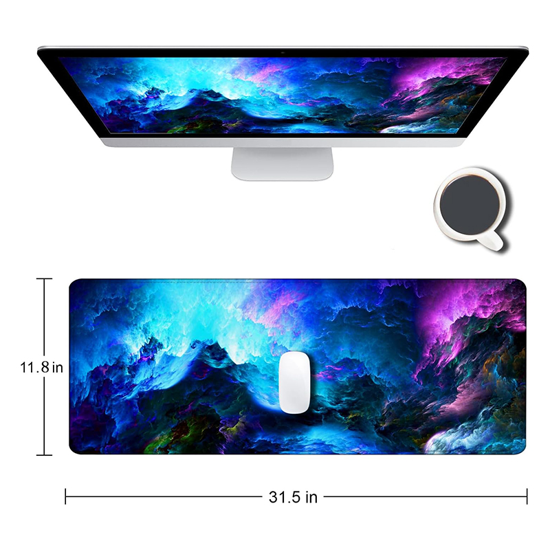 Custom Large Non-Slip Rubber Base Gaming Mouse pad, Keyboard Mouse Mat, Desk Pad with Stitched Edges