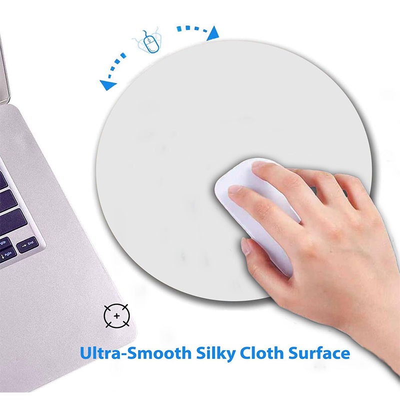 High Quality Transfer Printing Round Shape Gaming Mouse Pad for Sublimation White Blank Custom
