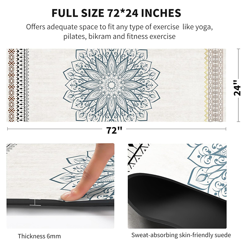 Luxury Custom Yoga Mat – Suede Surface, Natural Rubber Grip, Any Size