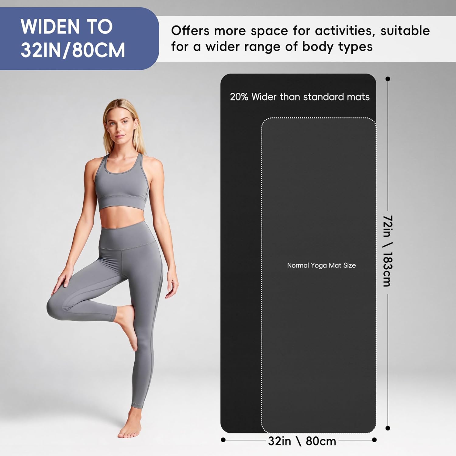 Custom TPE Yoga Mat – Extra Wide Available, Non-Slip, Lightweigh