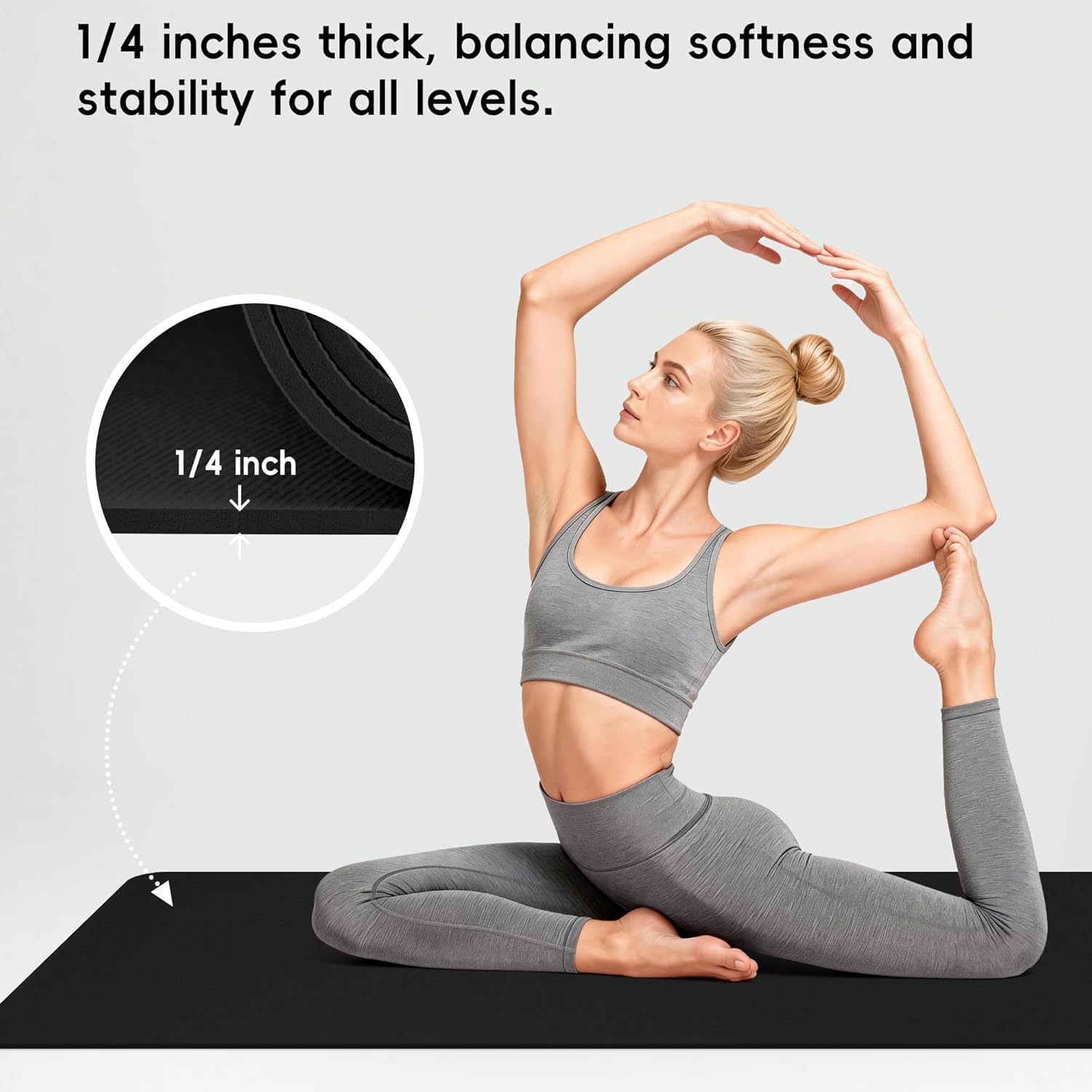 Custom TPE Yoga Mat – Extra Wide Available, Non-Slip, Lightweigh