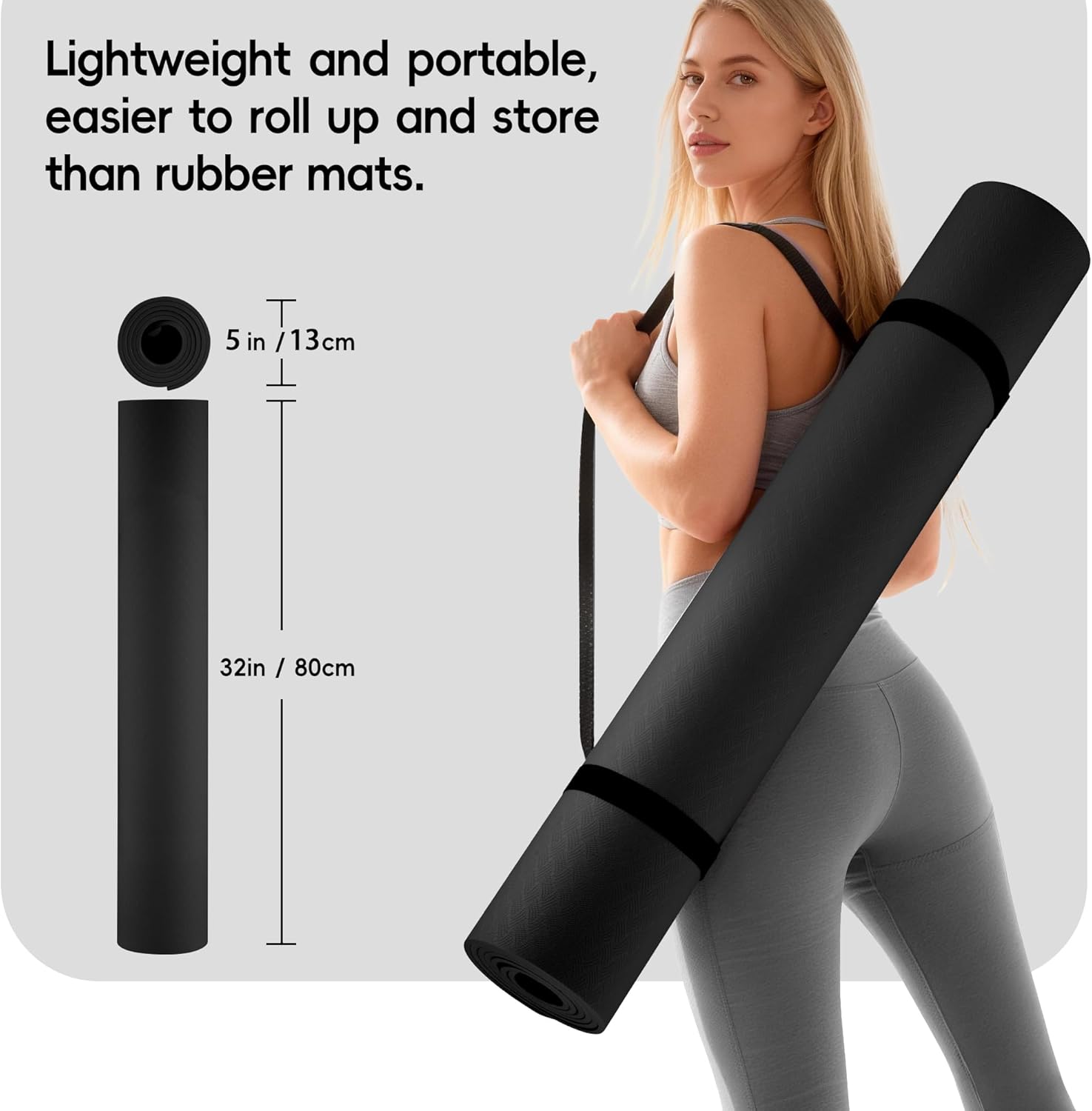 Custom TPE Yoga Mat – Extra Wide Available, Non-Slip, Lightweigh