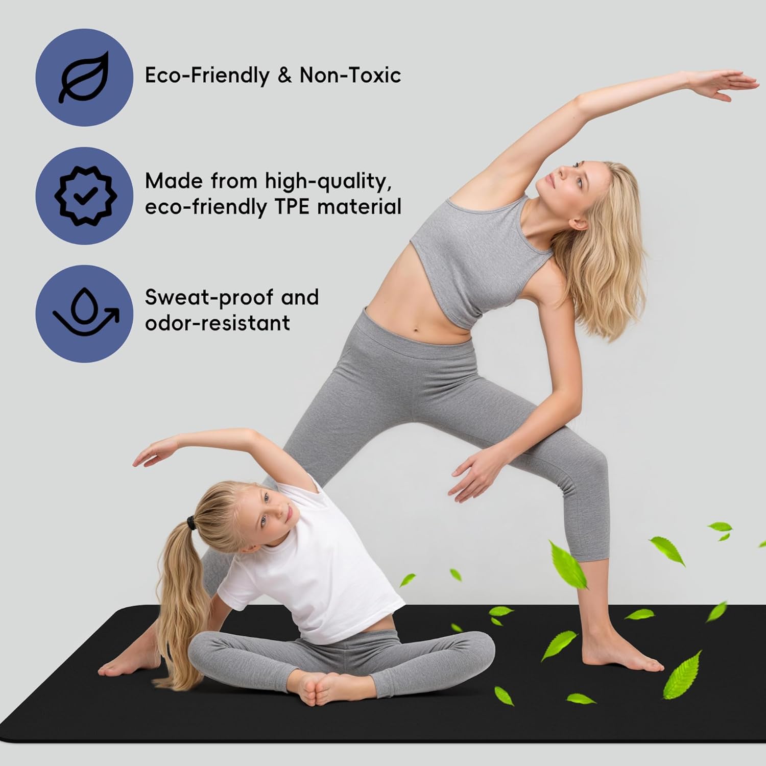Custom TPE Yoga Mat – Extra Wide Available, Non-Slip, Lightweigh