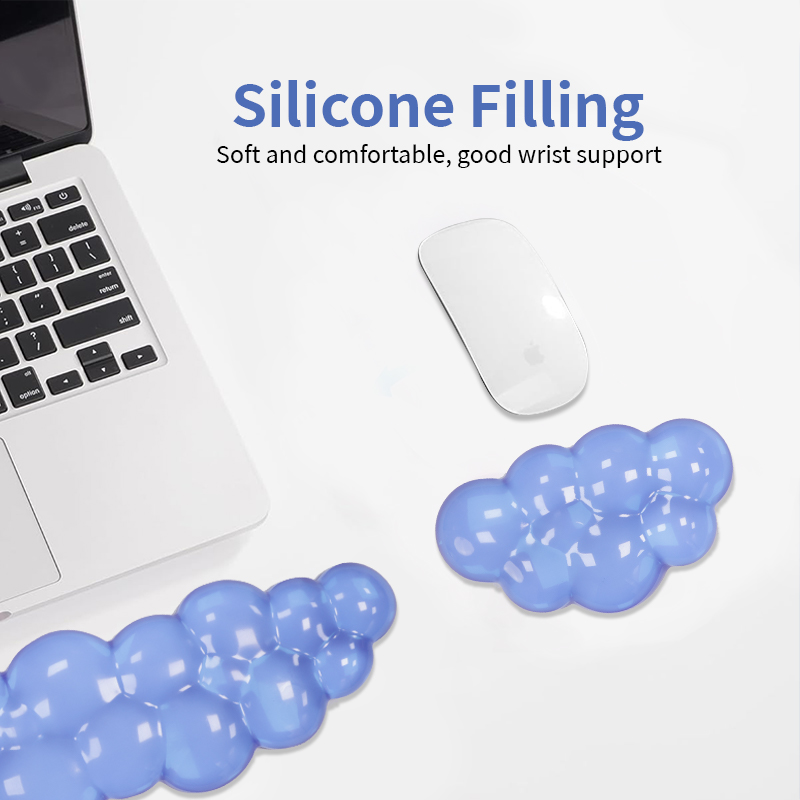 Ergonomic Cloud Transparent Gel Keyboard Pad and Mouse Wrist Rest Set for Keyboard and Mouse
