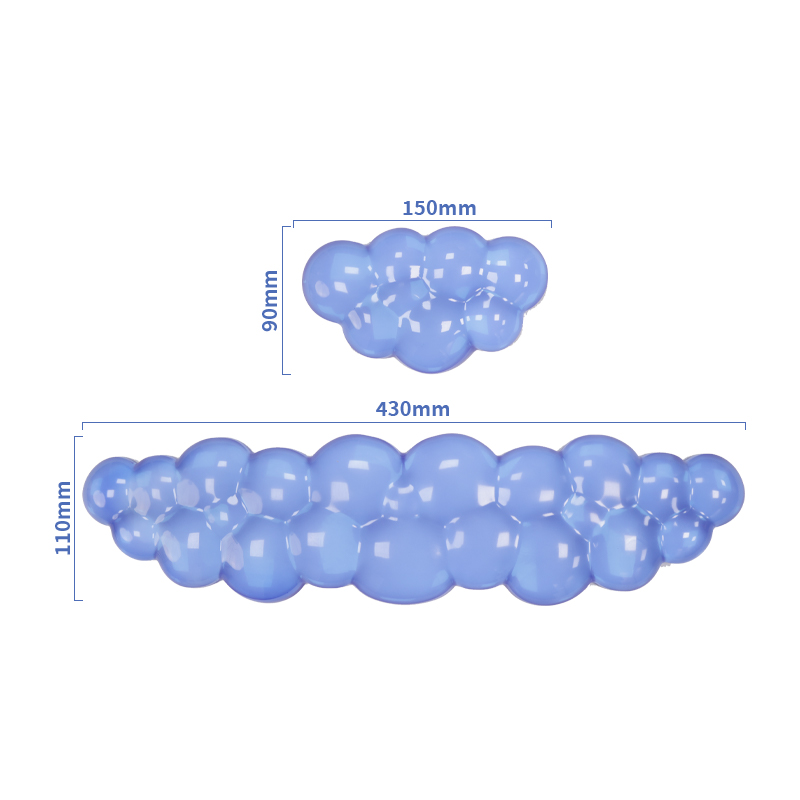 Ergonomic Cloud Transparent Gel Keyboard Pad and Mouse Wrist Rest Set for Keyboard and Mouse