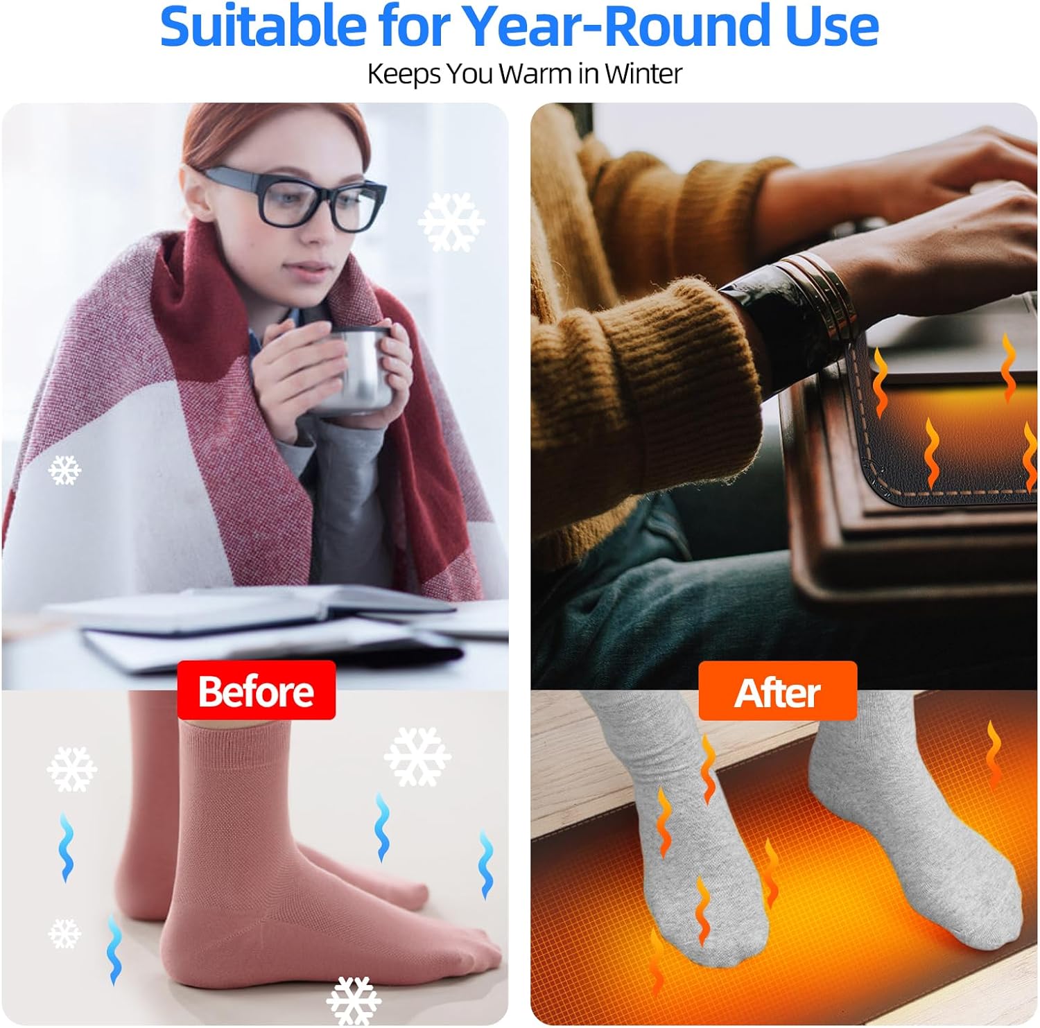 Custom Heated Desk Pad Mouse Pad – Large Warm Desk Mat for Office & Home