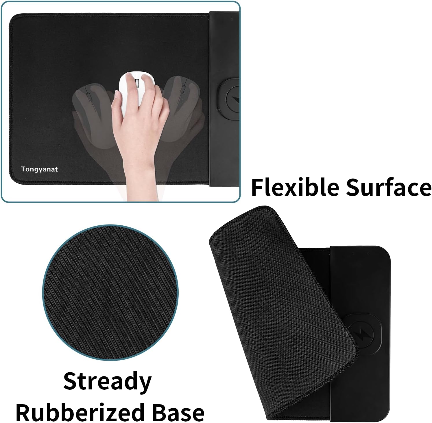 15W Wireless Charging Mouse Pad with Wrist Support